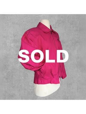 Vintage London Towne Pink Bomber Jacket | Statement Zip Jacket | Size M/L